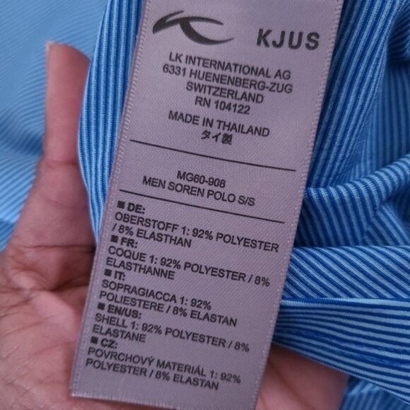 KJUS Zach Johnson Performance Blue Masters Golf Polo Shirt Size S - Picture 5 of 7